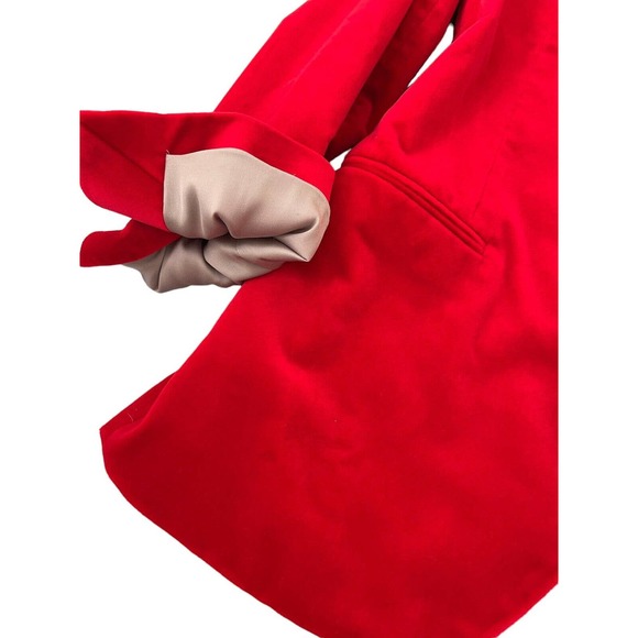 THEORY Suit 2 Pc Red Velvet Coat Pants New Silk Lining Size 8 Holiday Career - Picture 11 of 15